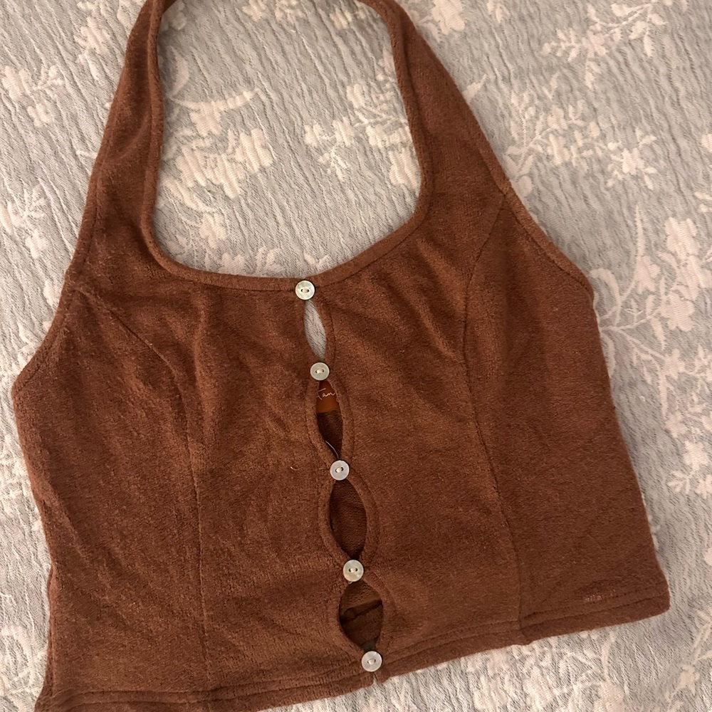 Brown Halter Top